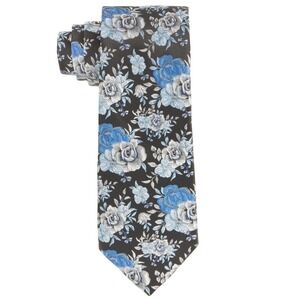 Tayion by Montee Holland Tie‎ Mens Blue Rose Floral Necktie One Size NWT